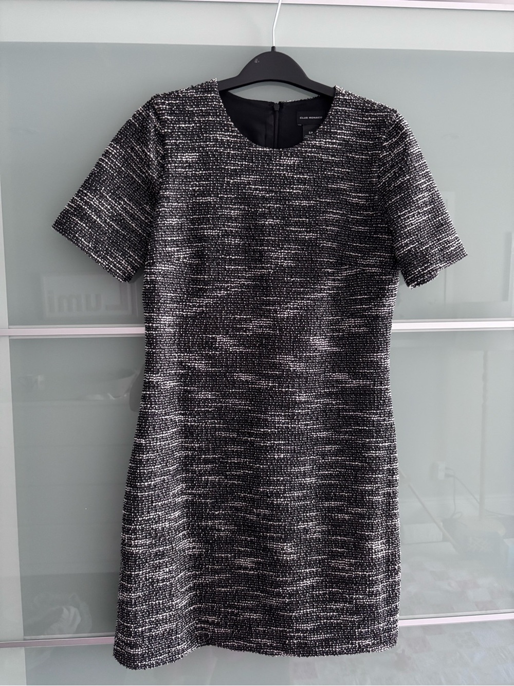 Club Monaco Black and White Tweed Mini Dress - Picture 2 of 2